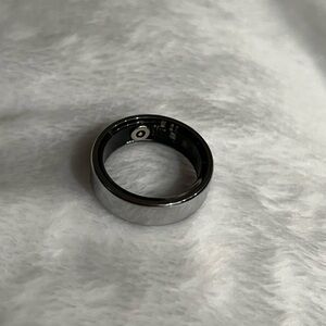 Sleek Black and Silver Men's Ring size 9
